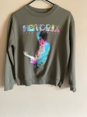 Hendrix Graphic Crewneck Sweatshirt - Olive Green